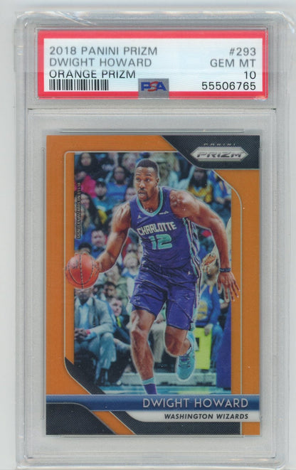 Dwight Howard 2018 Prizm Orange Prizm #'d 46/49 PSA 10