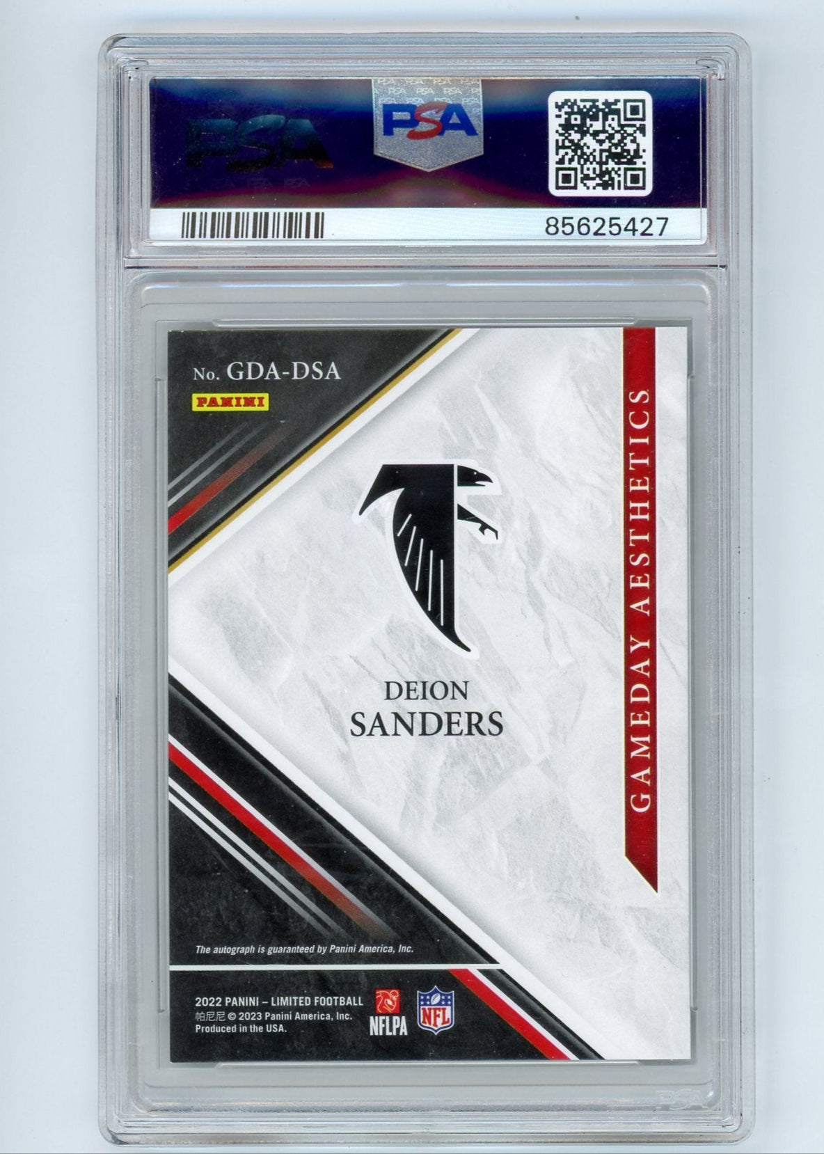 Deion Sanders 2022 Panini Limited Gameday Aesthetics Auto #'d 18/25 PSA 9
