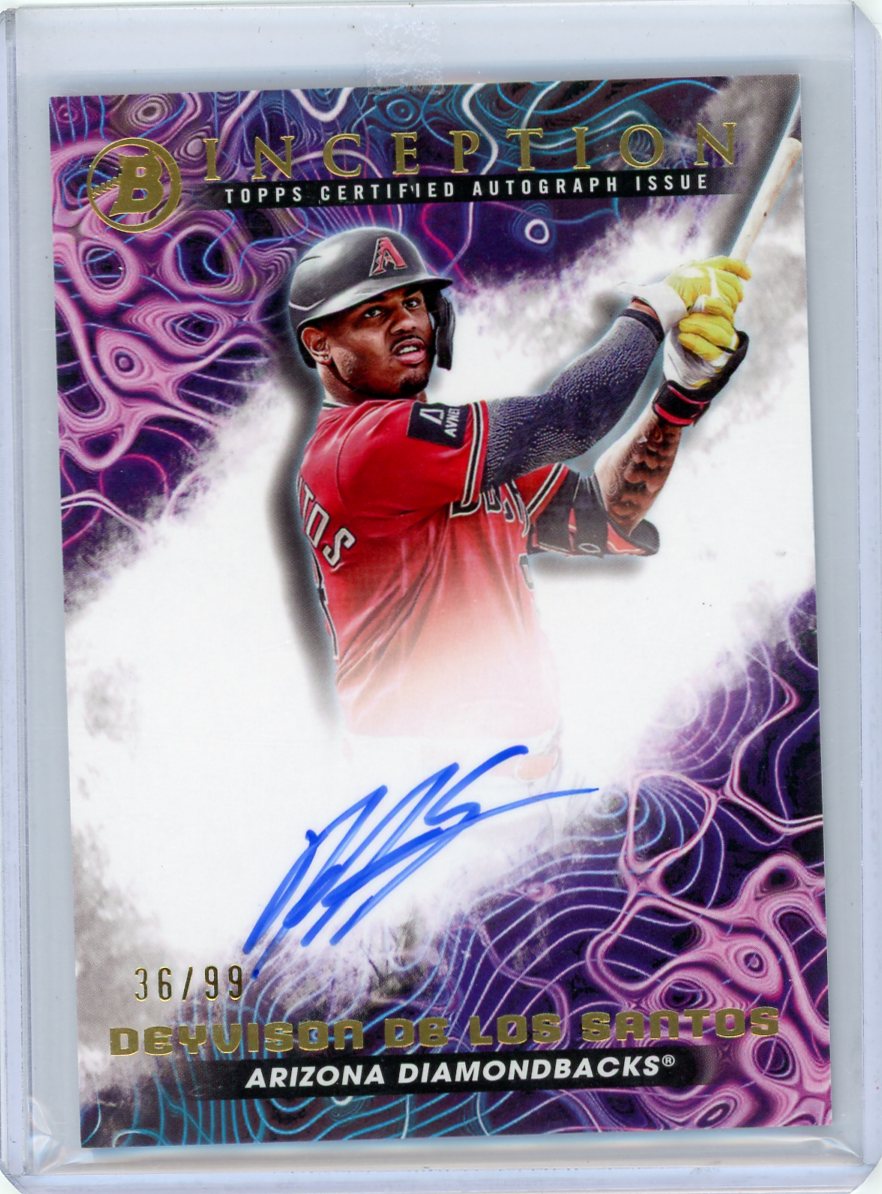 Deyvison De Los Santos 2023 Bowman Inception Autographs #'d 36/99