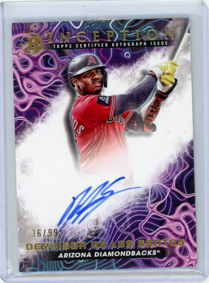 Deyvison De Los Santos 2023 Bowman Inception Autographs #'d 36/99