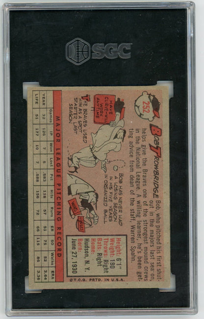 Bob Trowbridge 1958 Topps #252 SGC 5