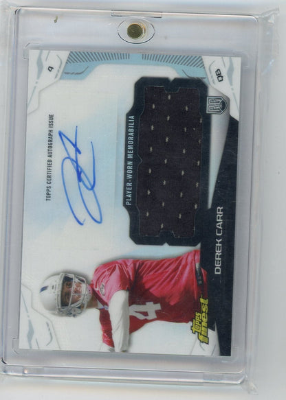 Derek Carr 2014 Finest Jumbo Jersey Autographs Refractors RC