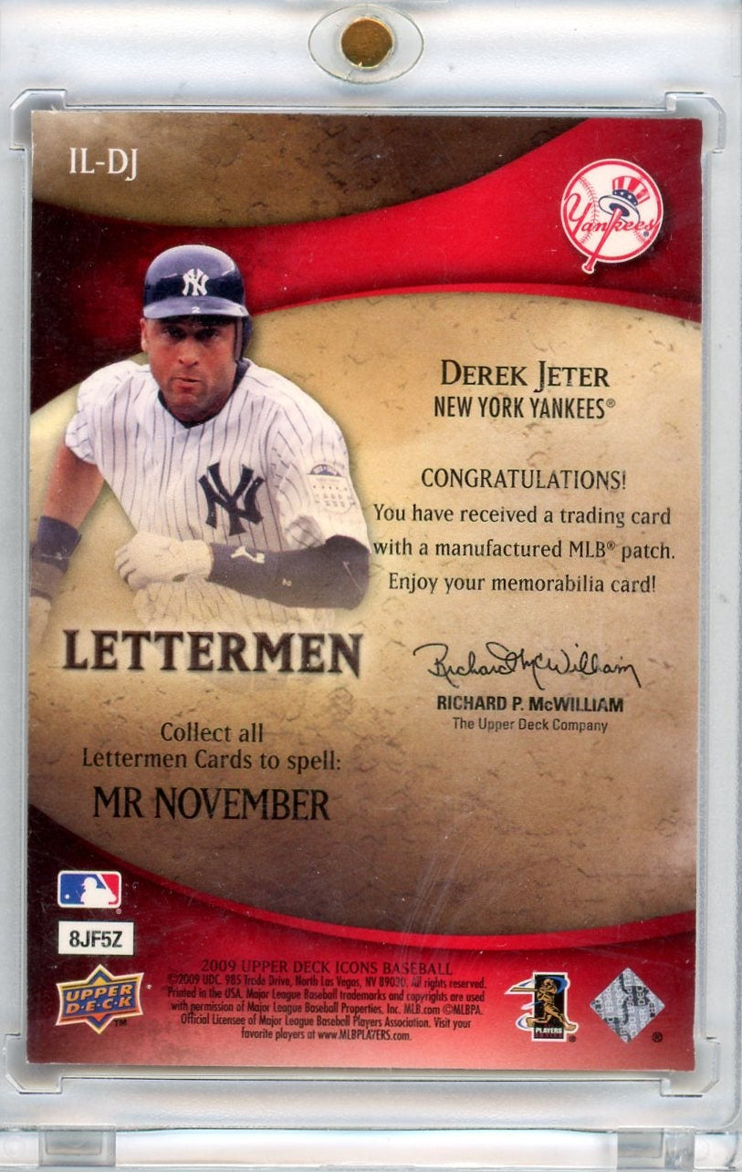 Derek Jeter 2009 Upper Deck Icons Letterman "R" #'d 08/45