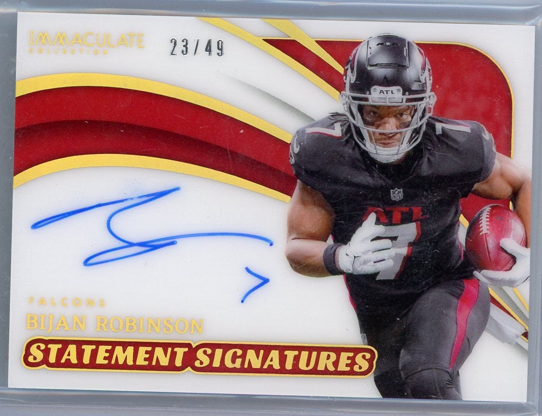 Bijan Robinson 2024 Panini Immaculate Statement Signatures  #'d 23/49