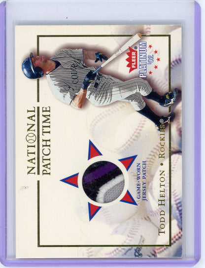 Todd Helton 2002 Fleer Platinum National Patch Time relic #'d 3/110