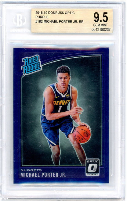 Michael Porter Jr. 2018-19 Donruss Optic Purple rc BGS 9.5