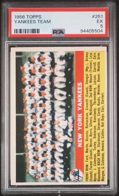 Yankees Team 1956 Topps #251 PSA 5