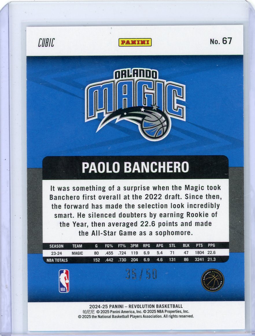 Paolo Banchero 2024 Panini Revolution Cubic #'d 35/50