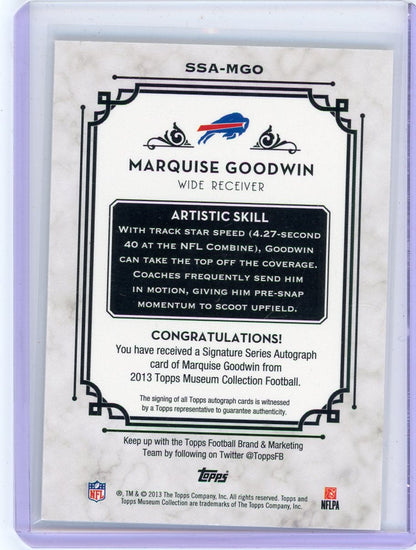 Marquise Goodwin 2013 Topps Museum Rookie Autograph #'d 22/55