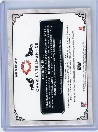 Charles Tillman 2013 Topps Museum Collection Pro Bowl Patch #'d 30/75