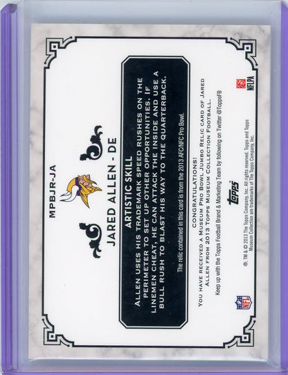 Jared Allen 2013 Topps Museum Collection Pro Bowl Patch #'d 16/25