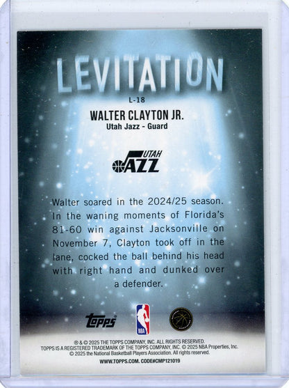 Walter Clayton Jr. 2025-26 Topps Levitation SP Rookie Card