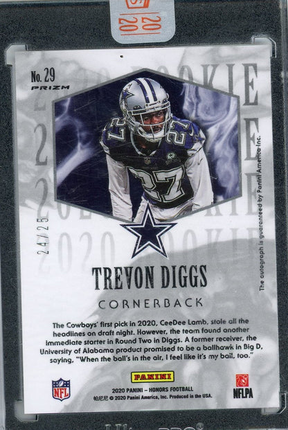 Trevon DIggs 2020 Panini Rookie Honors Auto #'d 24/25