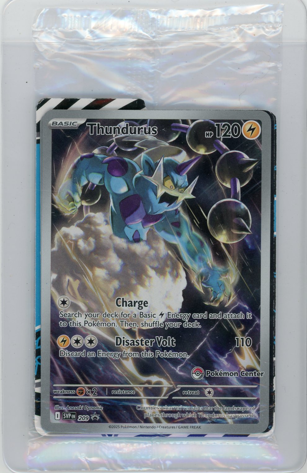 Thundurus Pokémon Black Bolt Pokémon Center ETB Promo #209 (Sealed)
