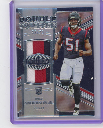 Will Anderson Jr. 2023 Panini Plates & Patches Double Coverage #'d 59/75