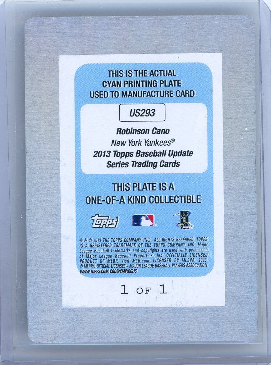 Robinson Cano 2013 Topps Update Cyan Printing Plate #'d 1/1