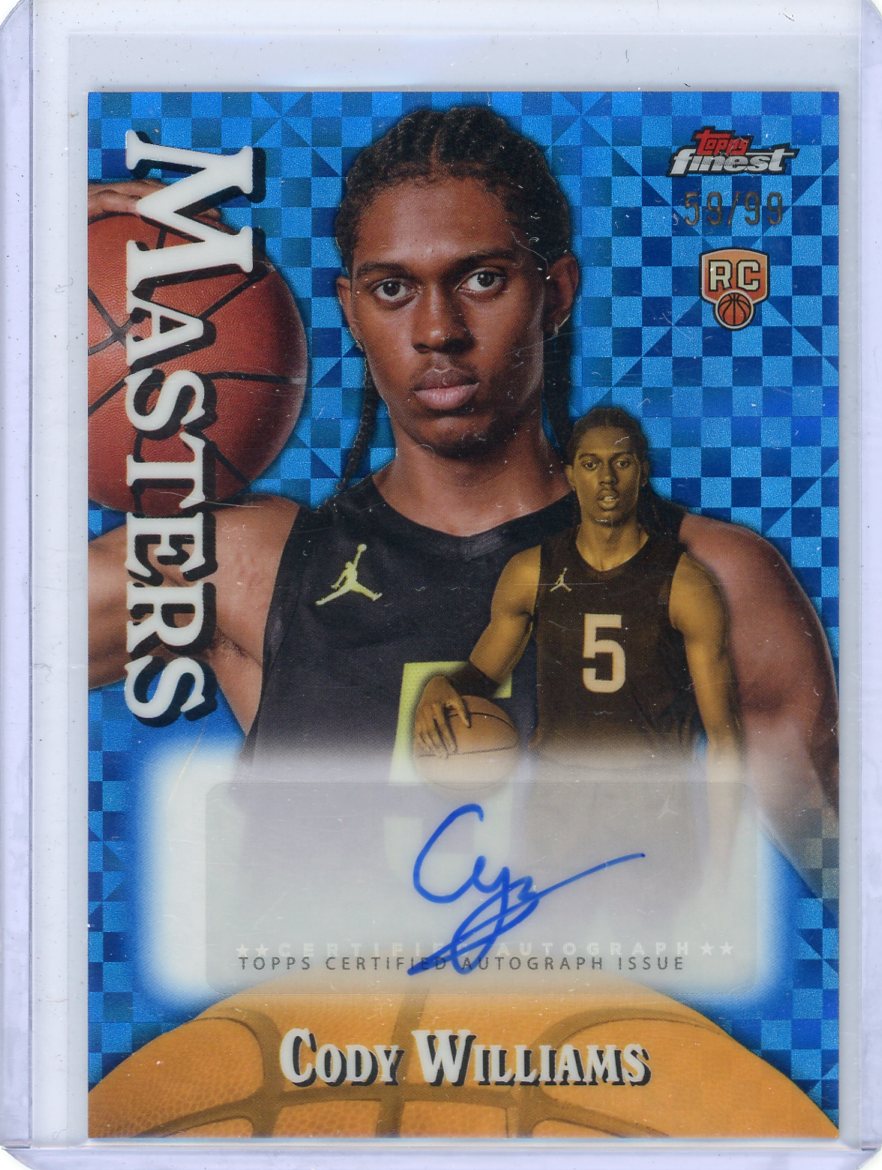 Cody Williams 2024-25 Topps Finest Masters Auto Blue Xfractor #'d 59/99 RC