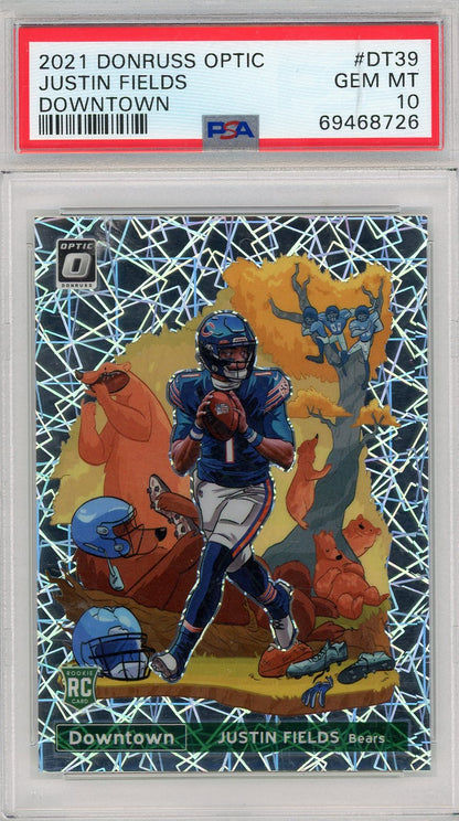 Justin Fields 2021 Panini Donruss Optic Downtown PSA 10